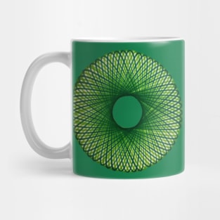 Spirograph Green Gingham-esque Pattern Mug